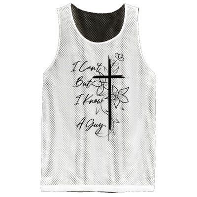 I Can't But I Know A Guy Jesus Cross Funny Christian Mesh Reversible Basketball Jersey Tank