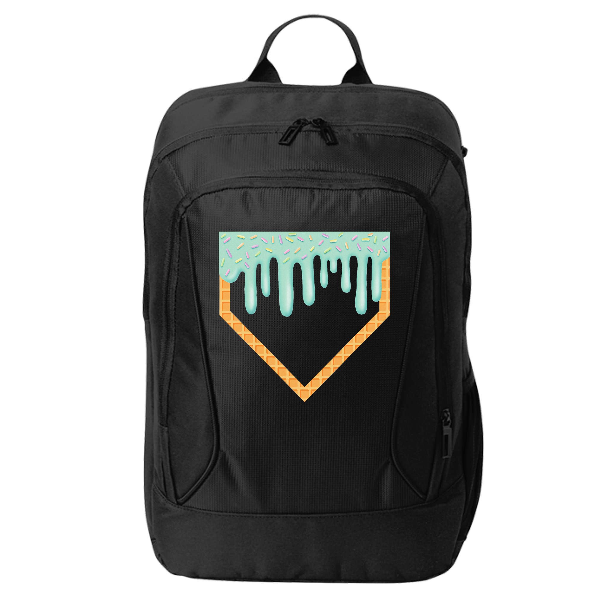 Ice Cream Baseball Drip Home Plate Baseball Dripping City Backpack
