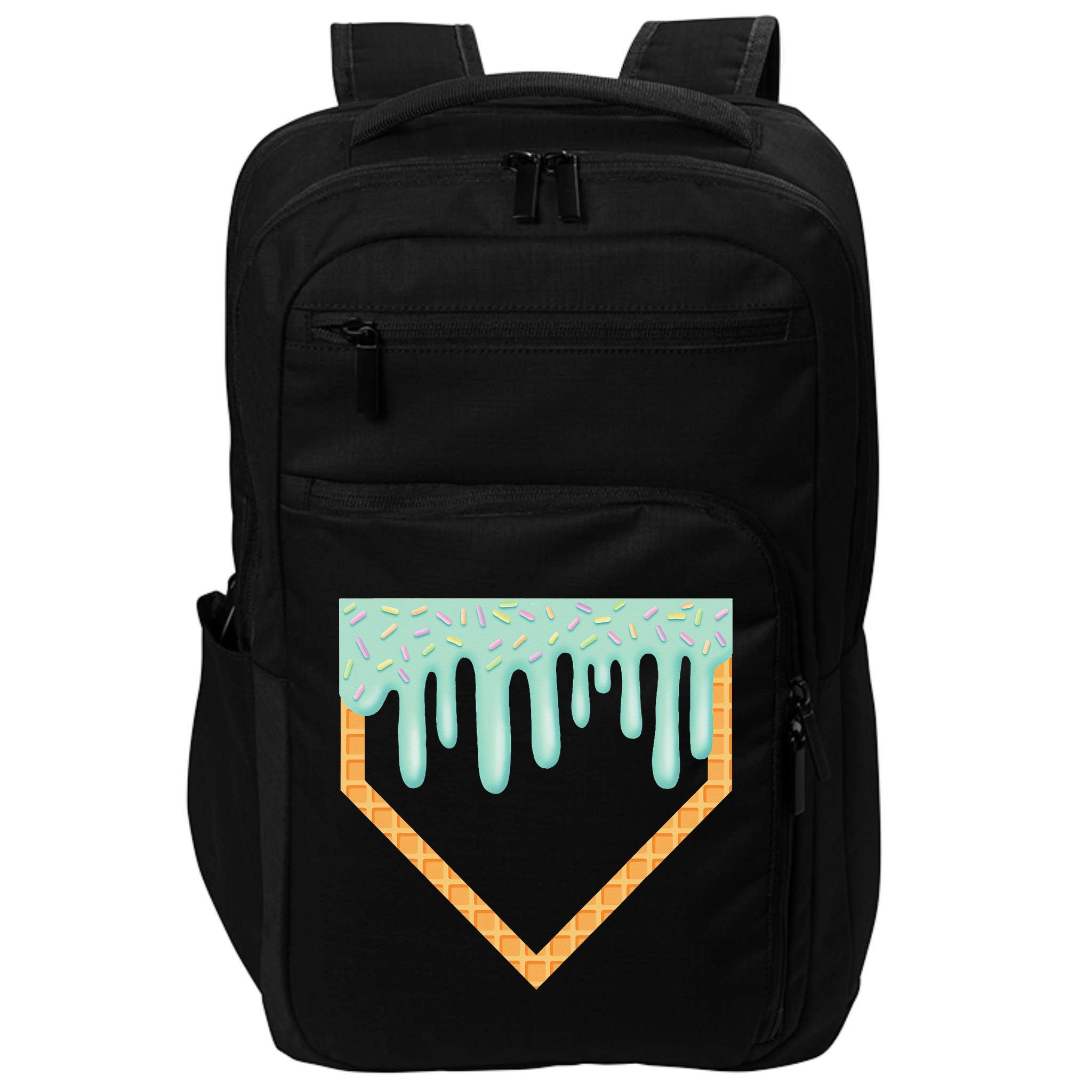 Ice Cream Baseball Drip Home Plate Baseball Dripping Impact Tech Backpack