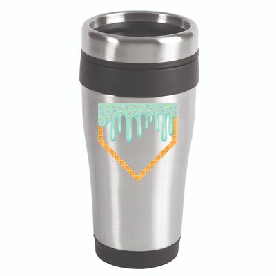 Ice Cream Baseball Drip Home Plate Baseball Dripping 16oz Travel Tumbler