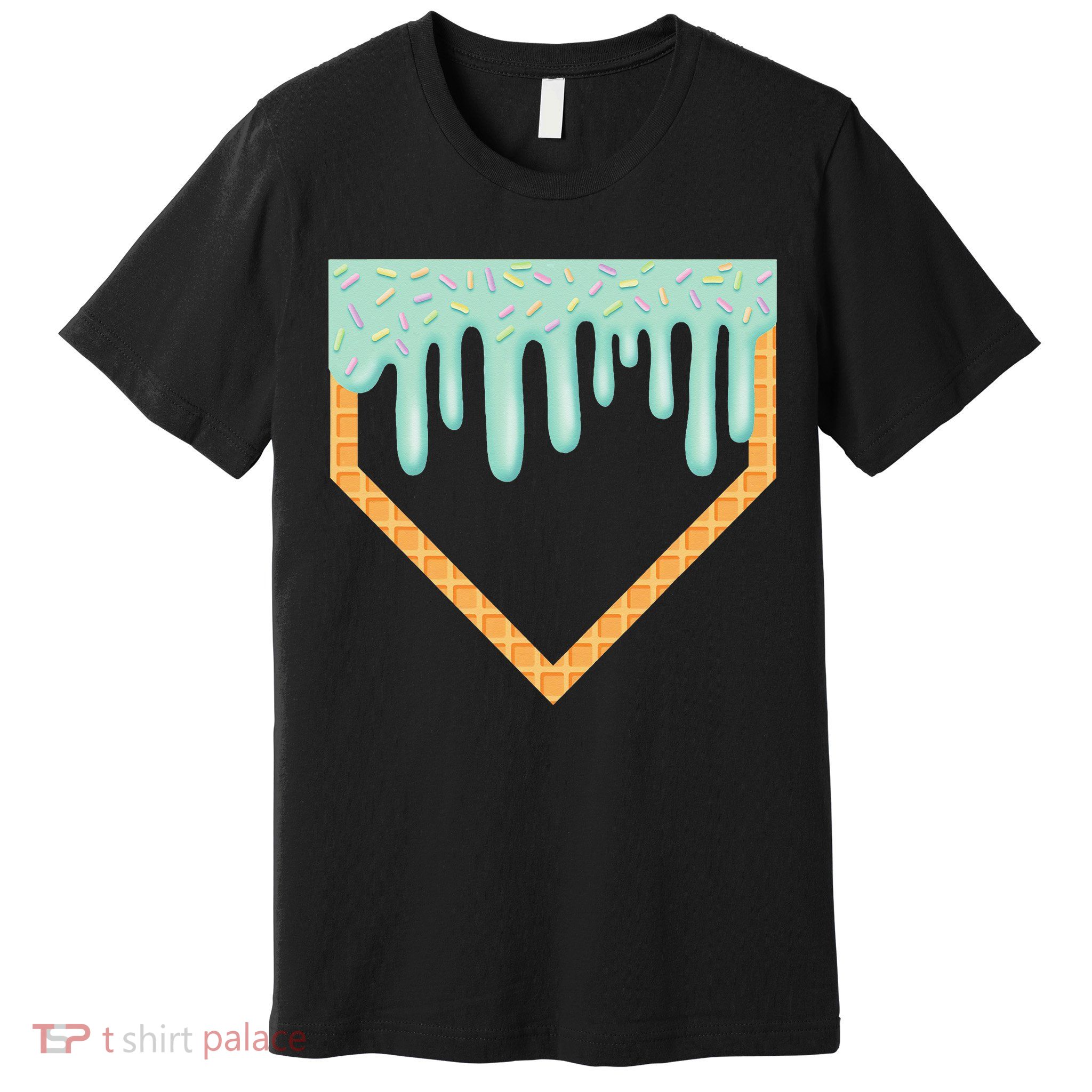 Ice Cream Baseball Drip Home Plate Baseball Dripping Premium T-Shirt