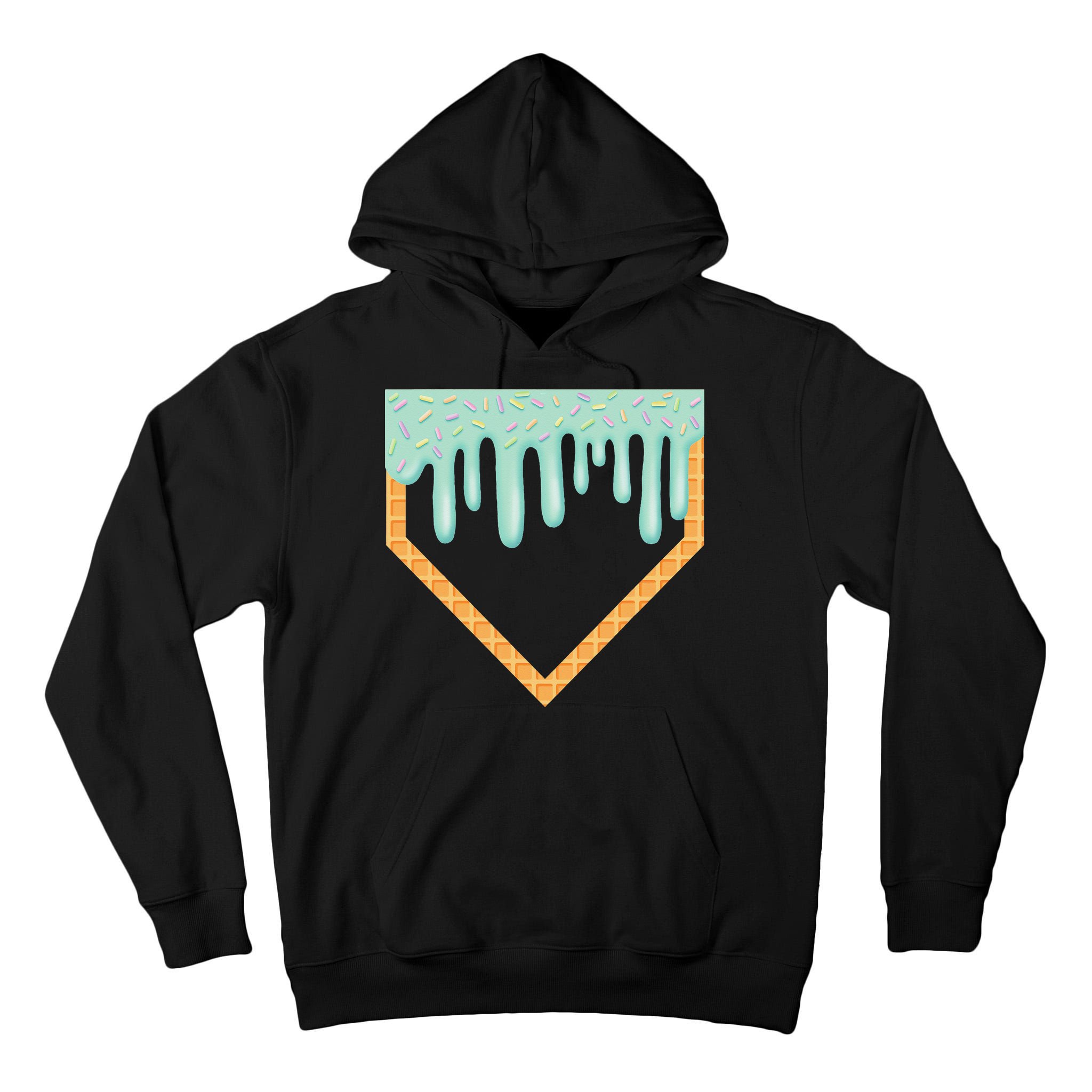 Ice Cream Baseball Drip Home Plate Baseball Dripping Tall Hoodie