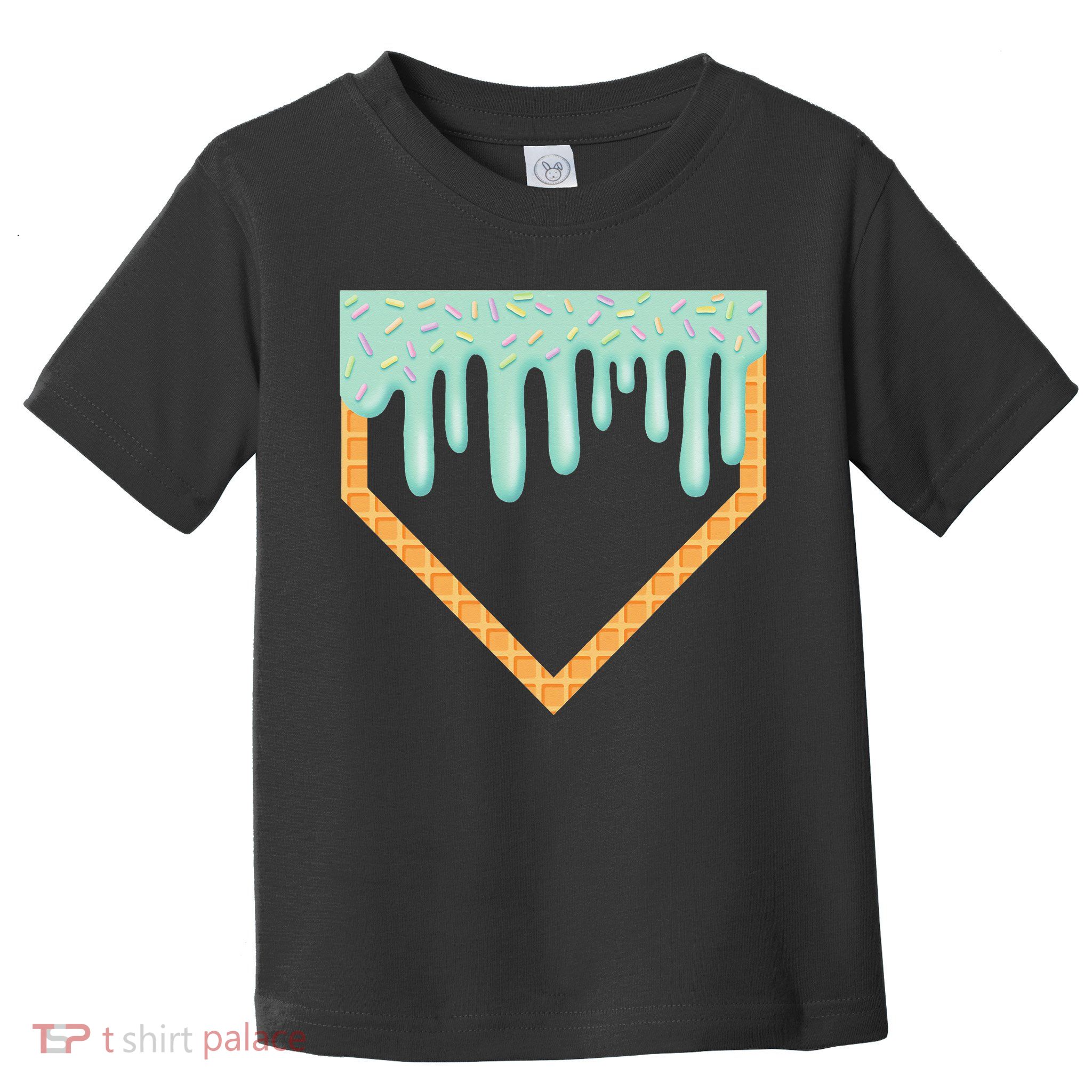 Ice Cream Baseball Drip Home Plate Baseball Dripping Toddler T-Shirt