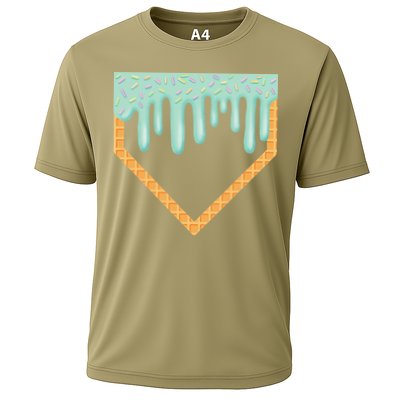 Ice Cream Baseball Drip Home Plate Baseball Dripping Performance Shirt