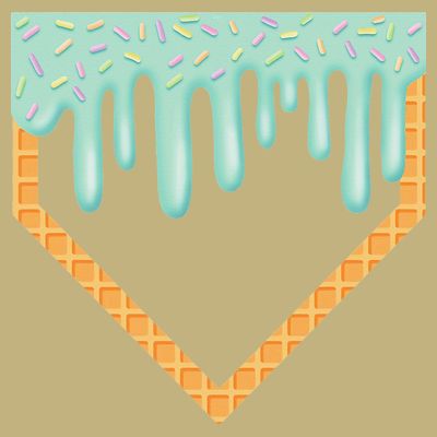 Ice Cream Baseball Drip Home Plate Baseball Dripping T-Shirt