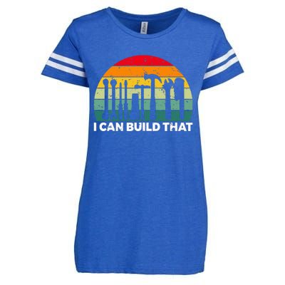 I Can Build That Handyman Woodwork Craftsman Enza Ladies Jersey Football T-Shirt