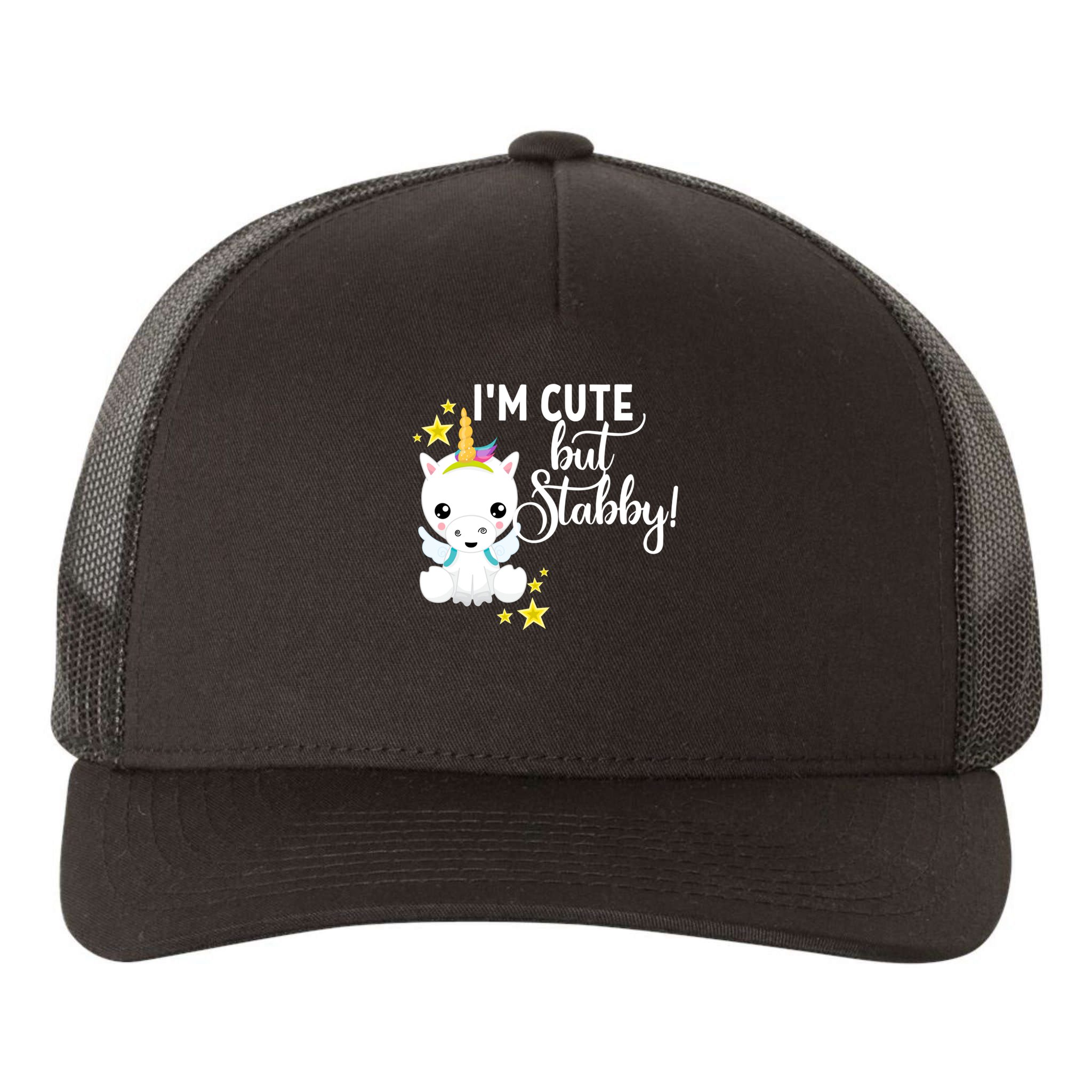 I'm Cute But Stabby Unicorn Feeling A Bit Stabby Today Gift Yupoong Adult 5-Panel Trucker Hat