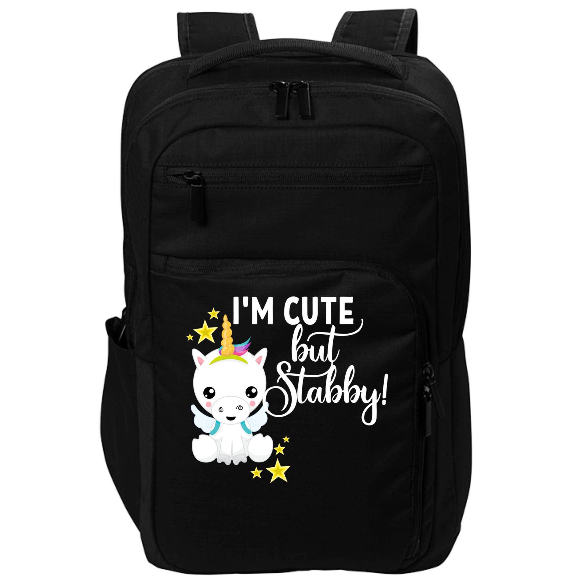 I'm Cute But Stabby Unicorn Feeling A Bit Stabby Today Gift Impact Tech Backpack