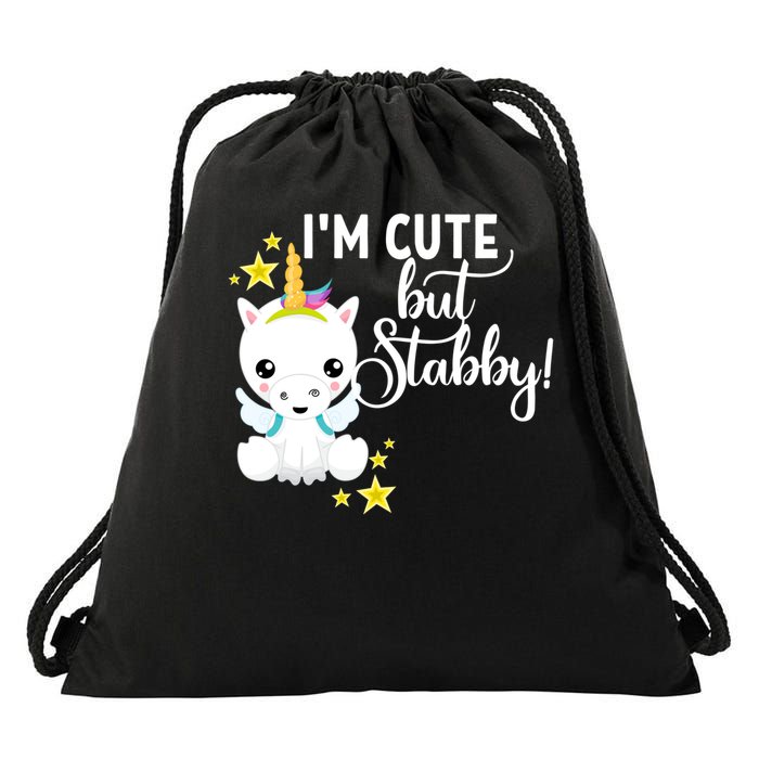 I'm Cute But Stabby Unicorn Feeling A Bit Stabby Today Gift Drawstring Bag