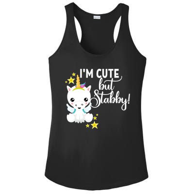 I'm Cute But Stabby Unicorn Feeling A Bit Stabby Today Gift Ladies PosiCharge Competitor Racerback Tank