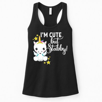 I'm Cute But Stabby Unicorn Feeling A Bit Stabby Today Gift Womens Tank Top