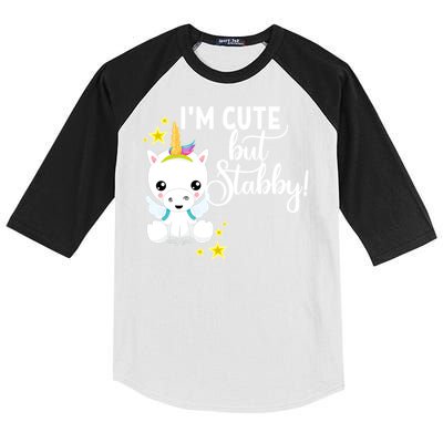 I'm Cute But Stabby Unicorn Feeling A Bit Stabby Today Gift Kids Colorblock Raglan Jersey