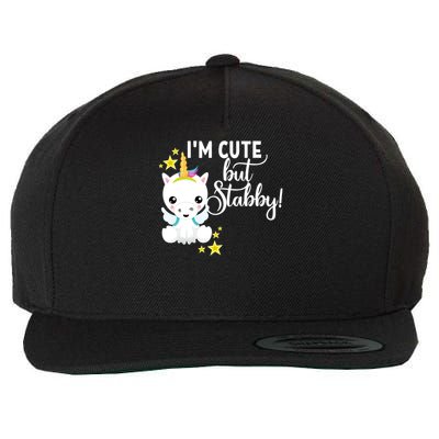 I'm Cute But Stabby Unicorn Feeling A Bit Stabby Today Gift Wool Snapback Cap