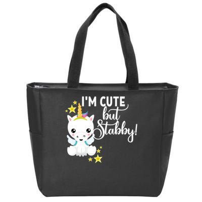I'm Cute But Stabby Unicorn Feeling A Bit Stabby Today Gift Zip Tote Bag