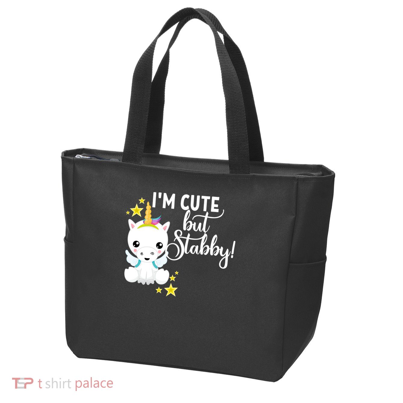 I'm Cute But Stabby Unicorn Feeling A Bit Stabby Today Gift Zip Tote Bag