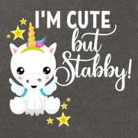 I'm Cute But Stabby Unicorn Feeling A Bit Stabby Today Gift Cotton Canvas Backpack