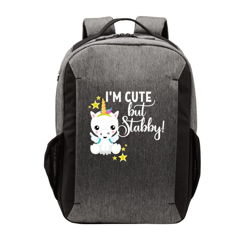 I'm Cute But Stabby Unicorn Feeling A Bit Stabby Today Gift Vector Backpack