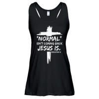Isnt Coming Back Jesus Is Christian Normal Ladies Essential Flowy Tank