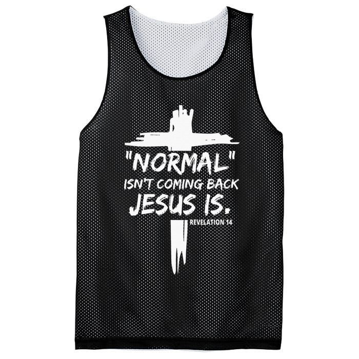 Isnt Coming Back Jesus Is Christian Normal Mesh Reversible Basketball Jersey Tank