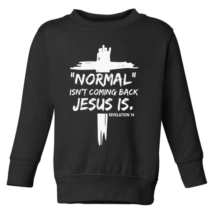 Isnt Coming Back Jesus Is Christian Normal Toddler Sweatshirt