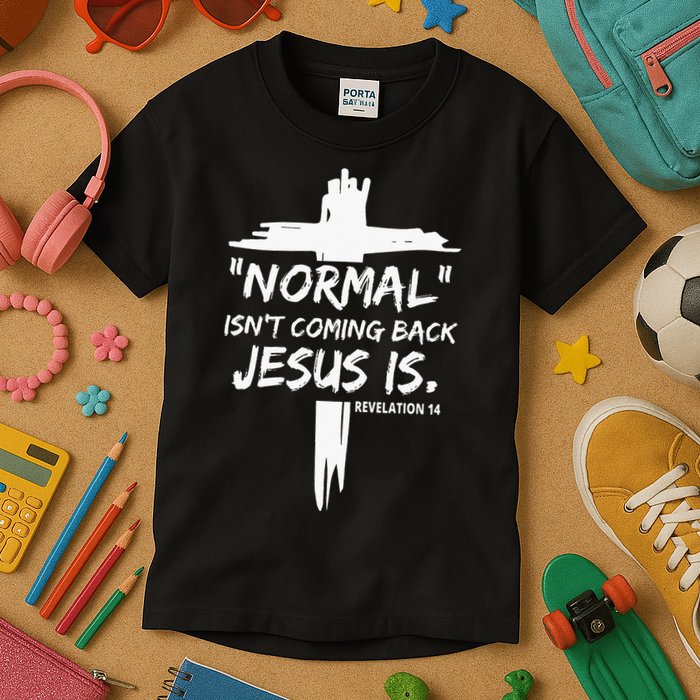 Isnt Coming Back Jesus Is Christian Normal Kids T-Shirt