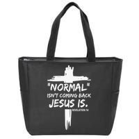 Isnt Coming Back Jesus Is Christian Normal Zip Tote Bag
