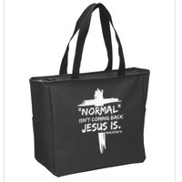 Isnt Coming Back Jesus Is Christian Normal Zip Tote Bag