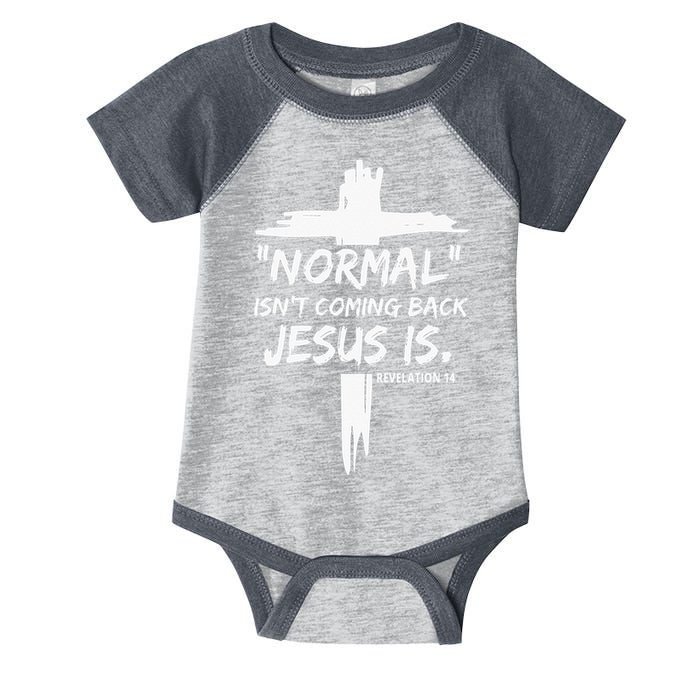 Isnt Coming Back Jesus Is Christian Normal Infant Baby Jersey Bodysuit