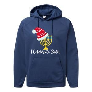 I Celebrate Both Hanukkah Performance Fleece Hoodie