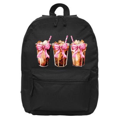Iced Coffee Bow 16 in Basic Backpack