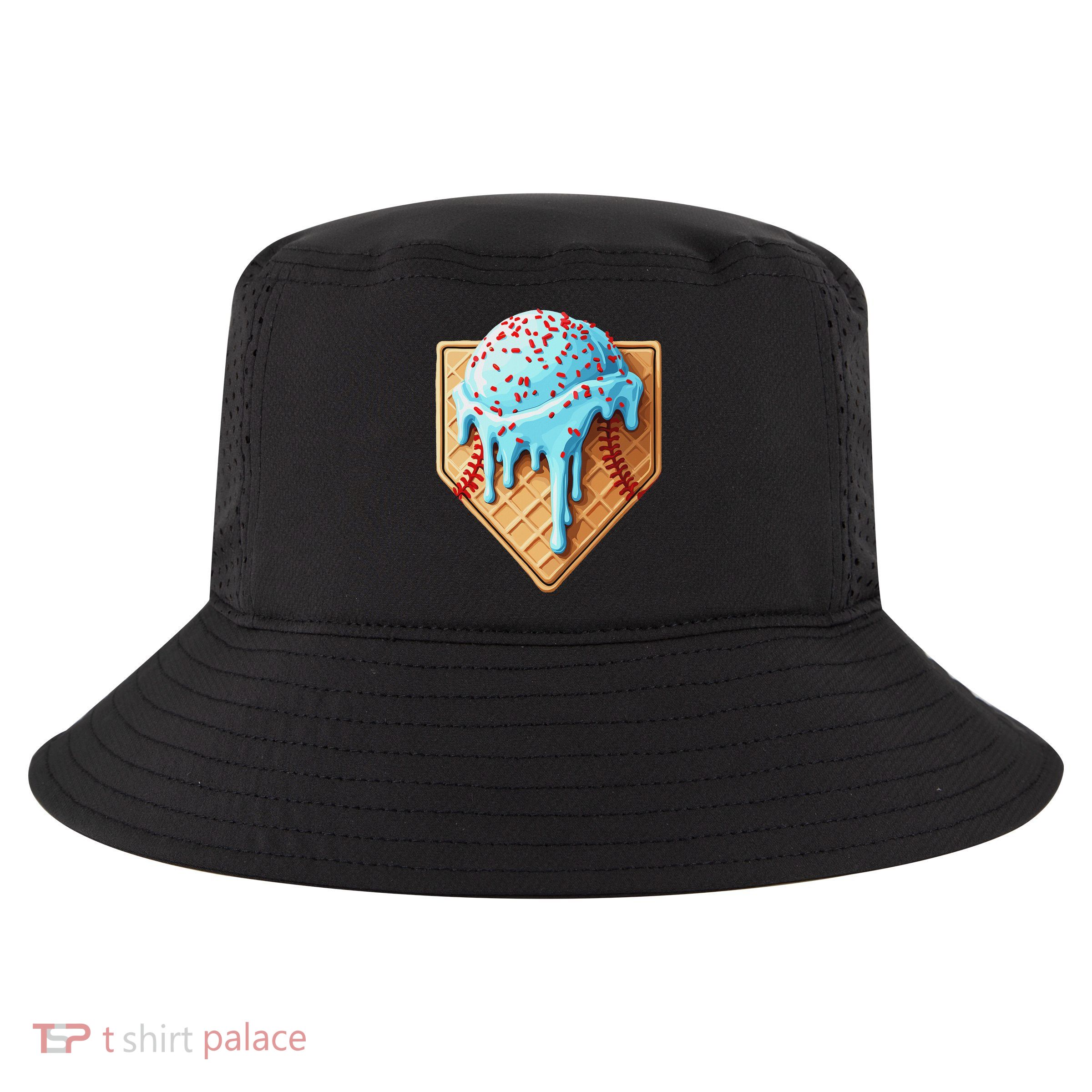 Ice Cream Baseball Drip Home Plate Dripping Cool Comfort Performance Bucket Hat
