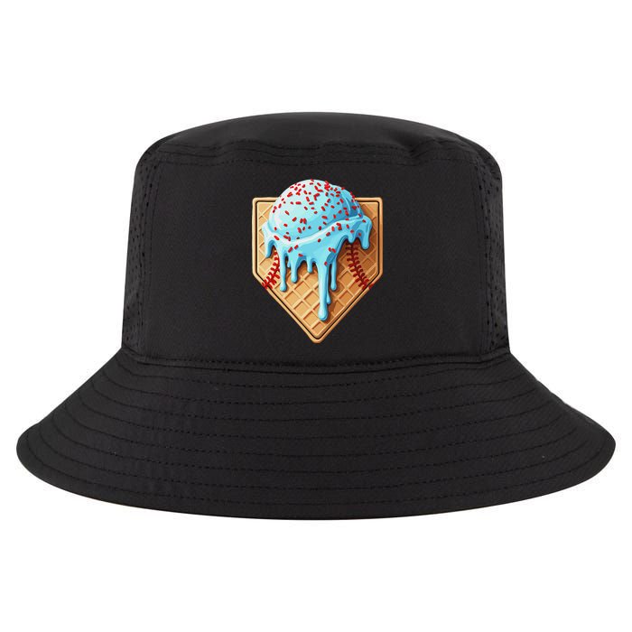 Ice Cream Baseball Drip Home Plate Dripping Cool Comfort Performance Bucket Hat