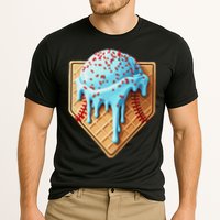 Ice Cream Baseball Drip Home Plate Dripping Cooling Performance Crew T-Shirt