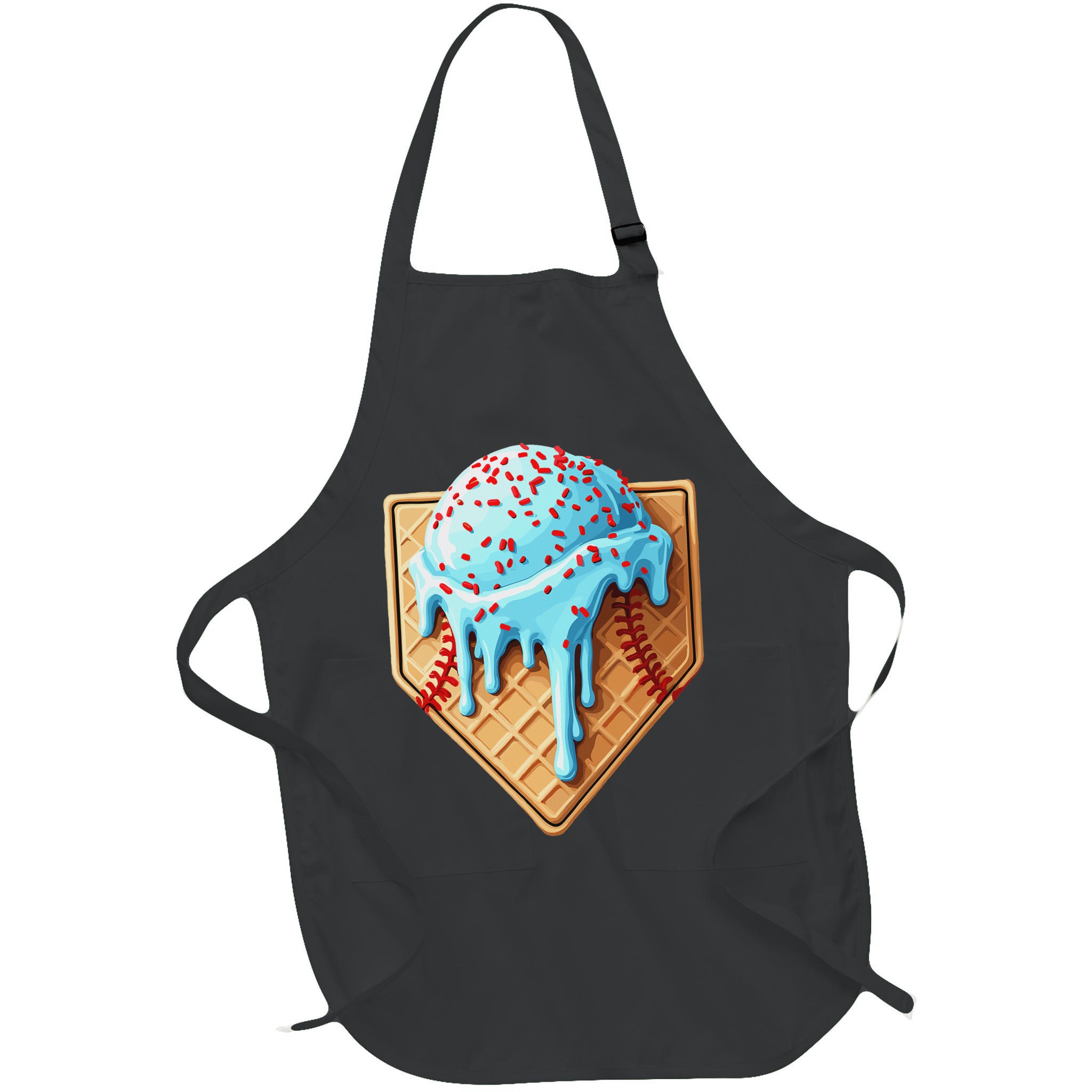 Ice Cream Baseball Drip Home Plate Dripping Apron