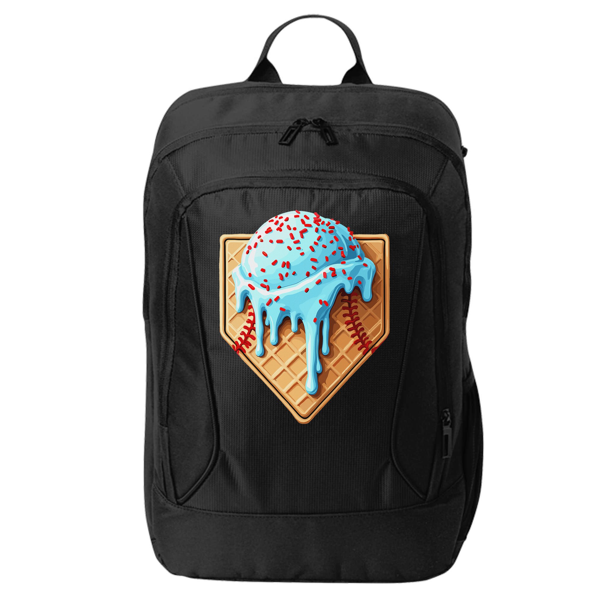 Ice Cream Baseball Drip Home Plate Dripping City Backpack
