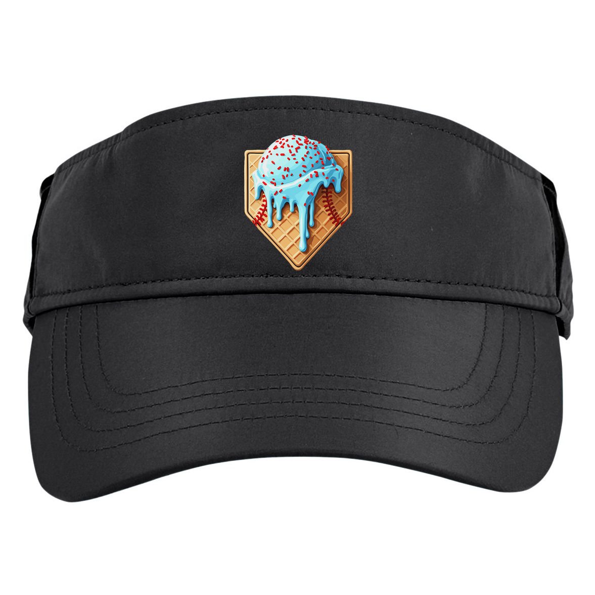 Ice Cream Baseball Drip Home Plate Dripping Adult Drive Performance Visor