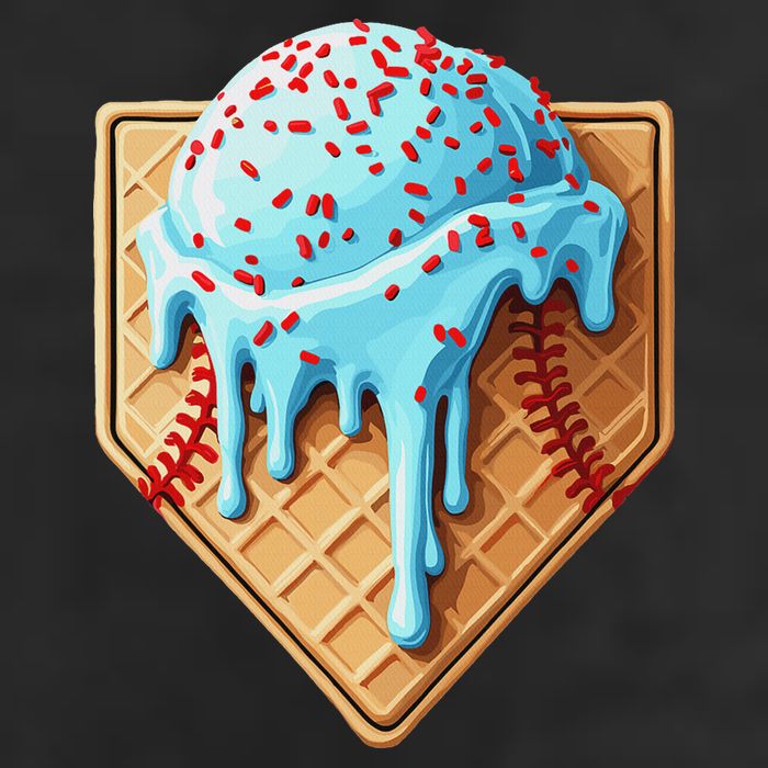 Ice Cream Baseball Drip Home Plate Dripping Adult Drive Performance Visor