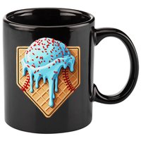 Ice Cream Baseball Drip Home Plate Dripping 11oz C Handle Ceramic Mug
