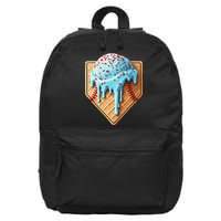 Ice Cream Baseball Drip Home Plate Dripping 16 in Basic Backpack