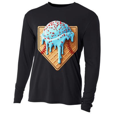Ice Cream Baseball Drip Home Plate Dripping Cooling Performance Long Sleeve Crew