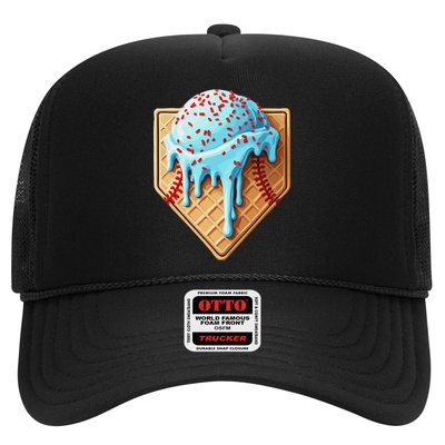 Ice Cream Baseball Drip Home Plate Dripping Trucker Hat