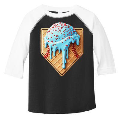 Ice Cream Baseball Drip Home Plate Dripping Toddler Fine Jersey T-Shirt