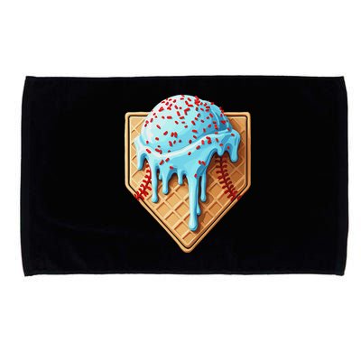 Ice Cream Baseball Drip Home Plate Dripping Microfiber Hand Towel
