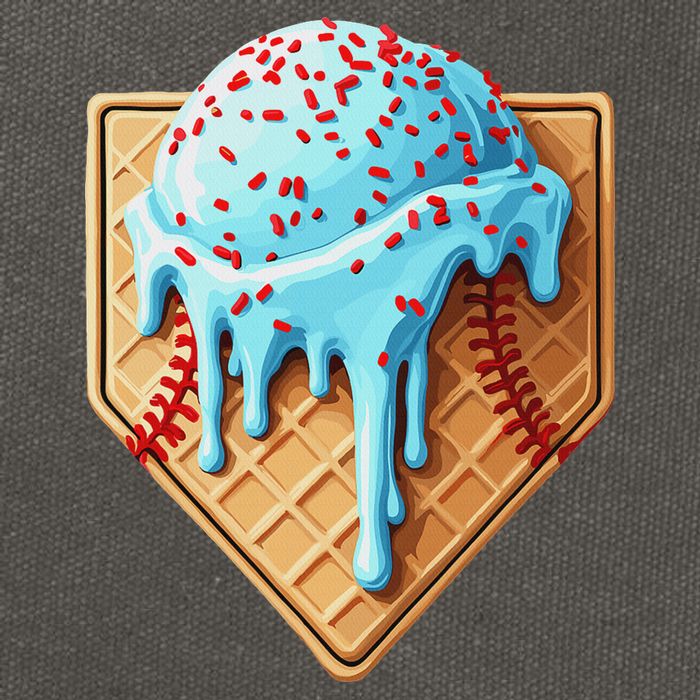 Ice Cream Baseball Drip Home Plate Dripping Cotton Canvas Backpack