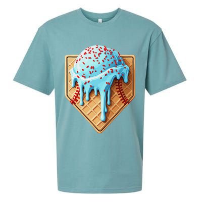 Ice Cream Baseball Drip Home Plate Dripping Sueded Cloud Jersey T-Shirt
