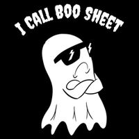 I Call Boo Sheet Halloween Stripe Pom Pom Beanie
