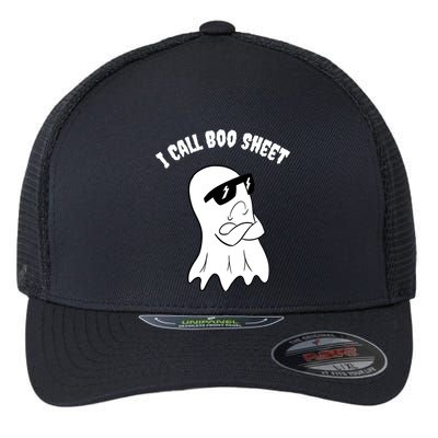 I Call Boo Sheet Halloween Flexfit Unipanel Trucker Cap
