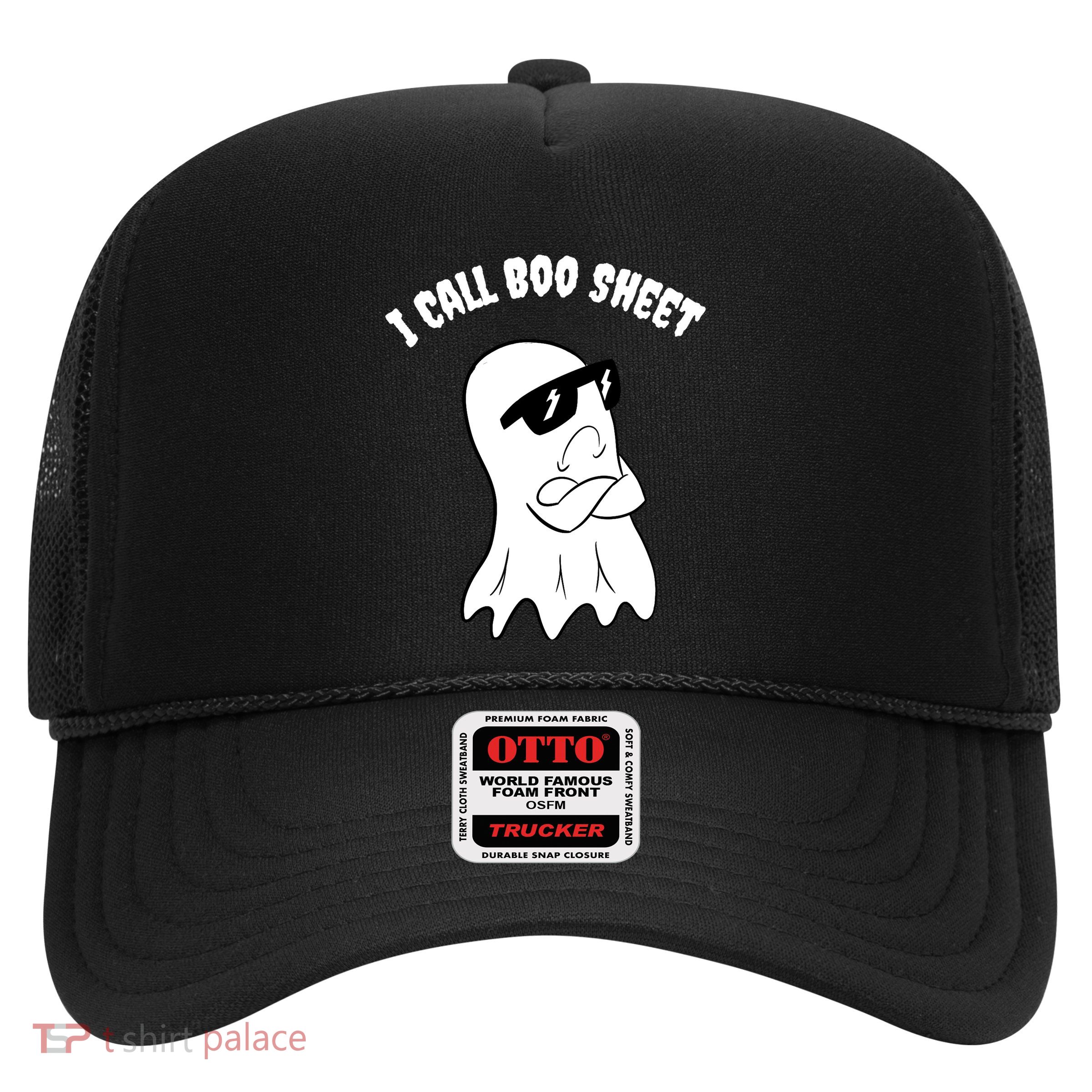 I Call Boo Sheet Halloween Trucker Hat