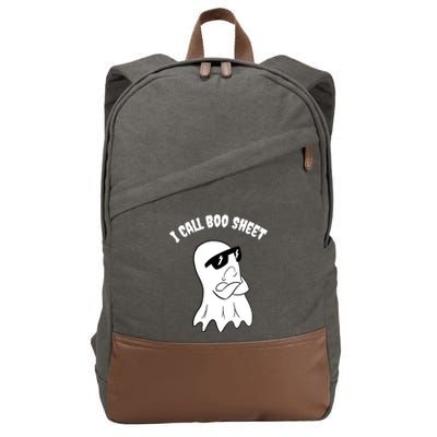 I Call Boo Sheet Halloween Cotton Canvas Backpack