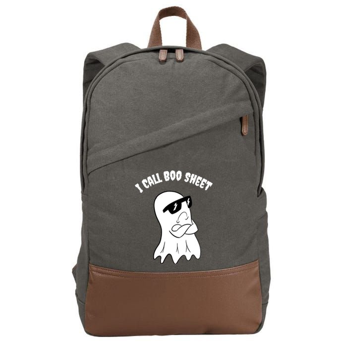 I Call Boo Sheet Halloween Cotton Canvas Backpack